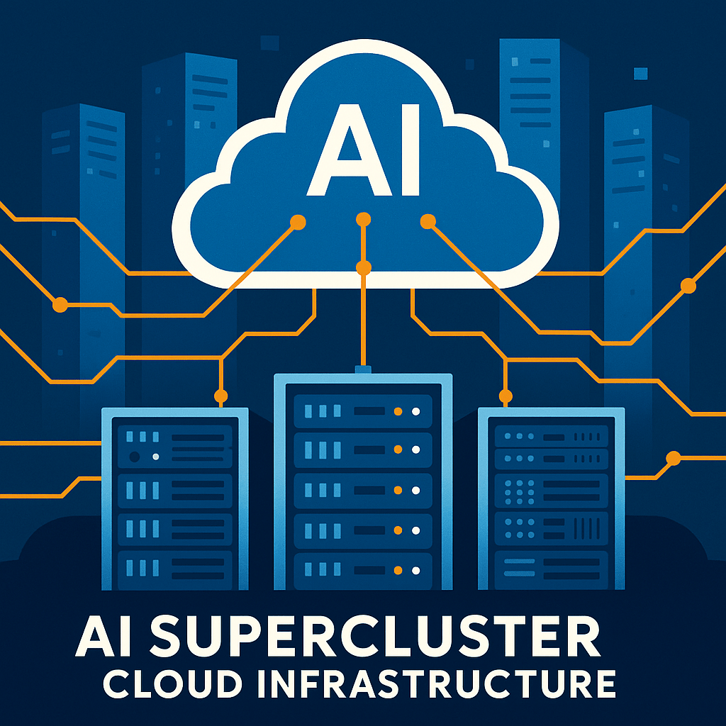 AI supercluster cloud infrastructure illustration